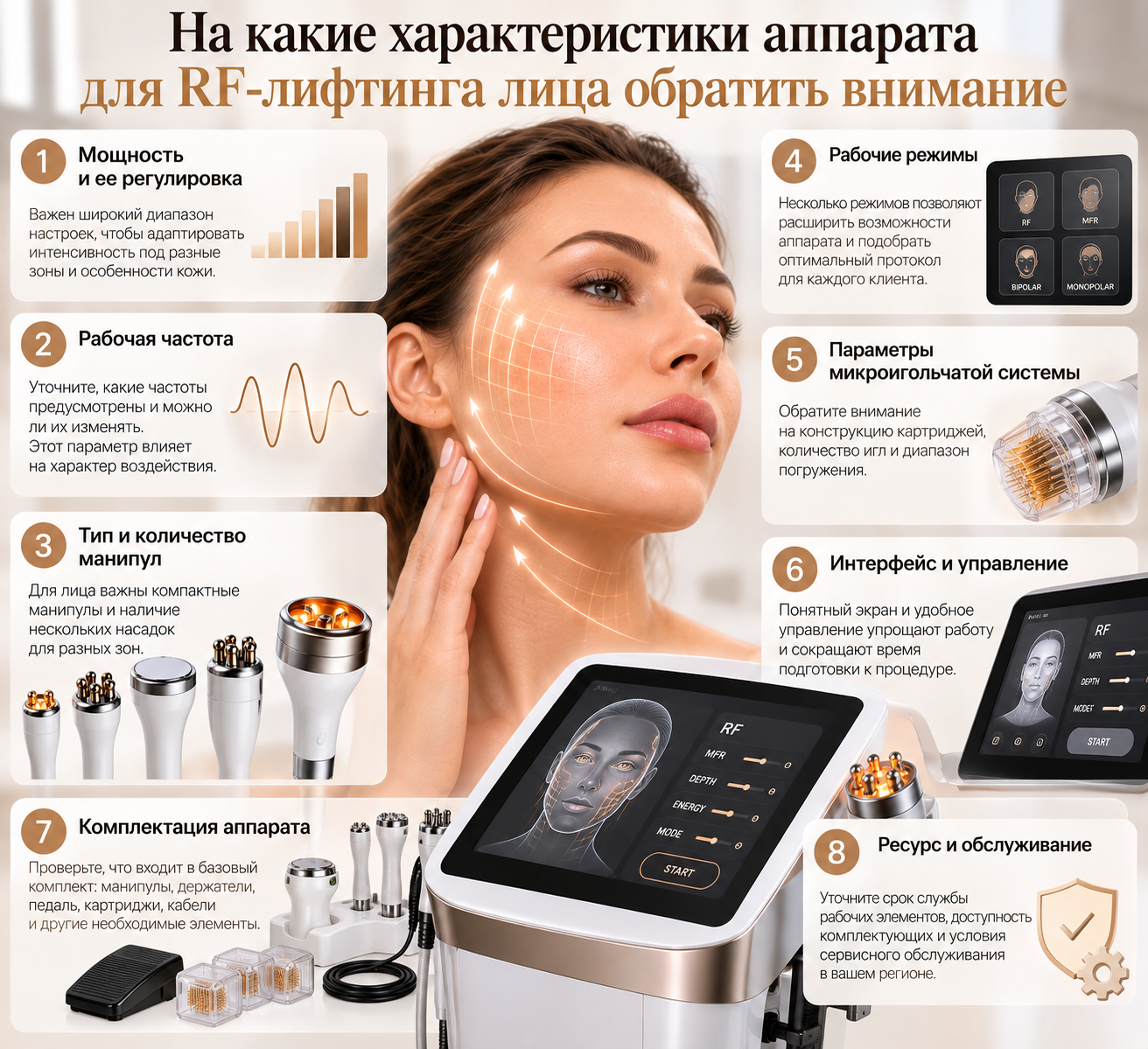 характеристики аппарата rf лифтинга